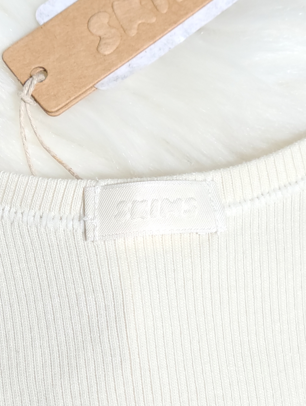 SKIMS Cotton Rib Tank Cream Bone Women XS NEW - Picture 3 of 5